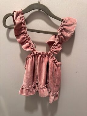 Velvet Dusty Rose/Mauve Pink Baby Dress